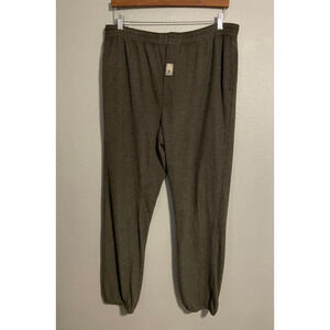 Vintage Karl Kani Mens Jogger Sweatpants XL Green Ribbed Pull On Athleisure 90s